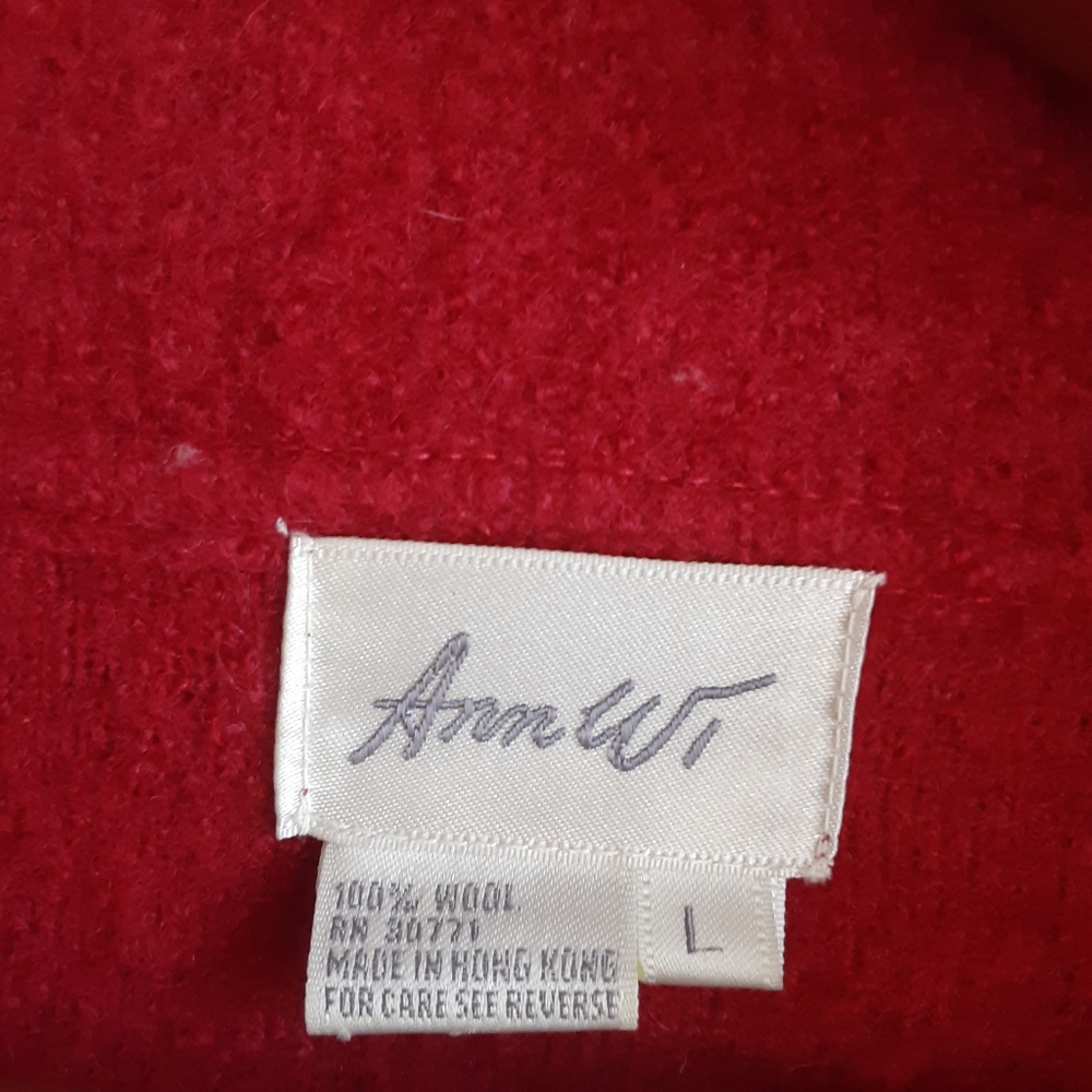 Ann Wi Red Wool Button Up Jacket - image 4